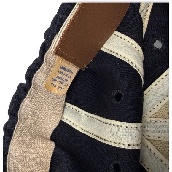 1930s 40s Derby Cap Co Umpire Referee Hat Wool Navy M 6 7/8–7 1/8 Wool 1940s - Picture 9 of 10